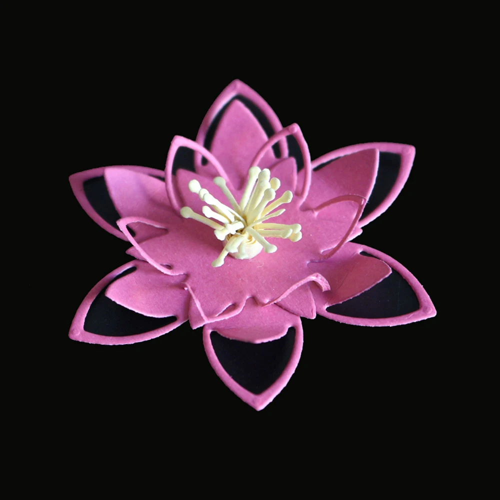 New Blooming lotus Frame Set Metal Steel Cutting Dies Template For DIY