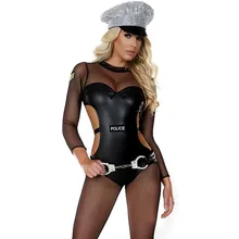 Сексуальный женский костюм полицейского для косплея, сетчатая эротическая Униформа полицейского, соблазнительное боди, костюмы на Хэллоуин, Женский костюм для косплея