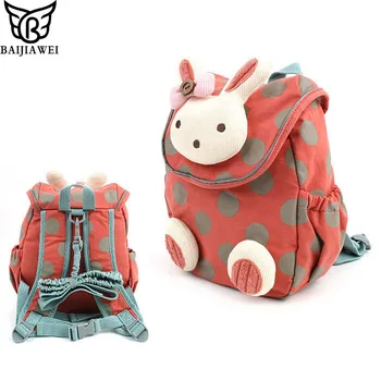 

BAIJIAWEI 2019 Animal Style School Bag Cute Rabbit Plush Drawstring Backpack Children Schoolbag For Girls Kindergarten Kids Bag