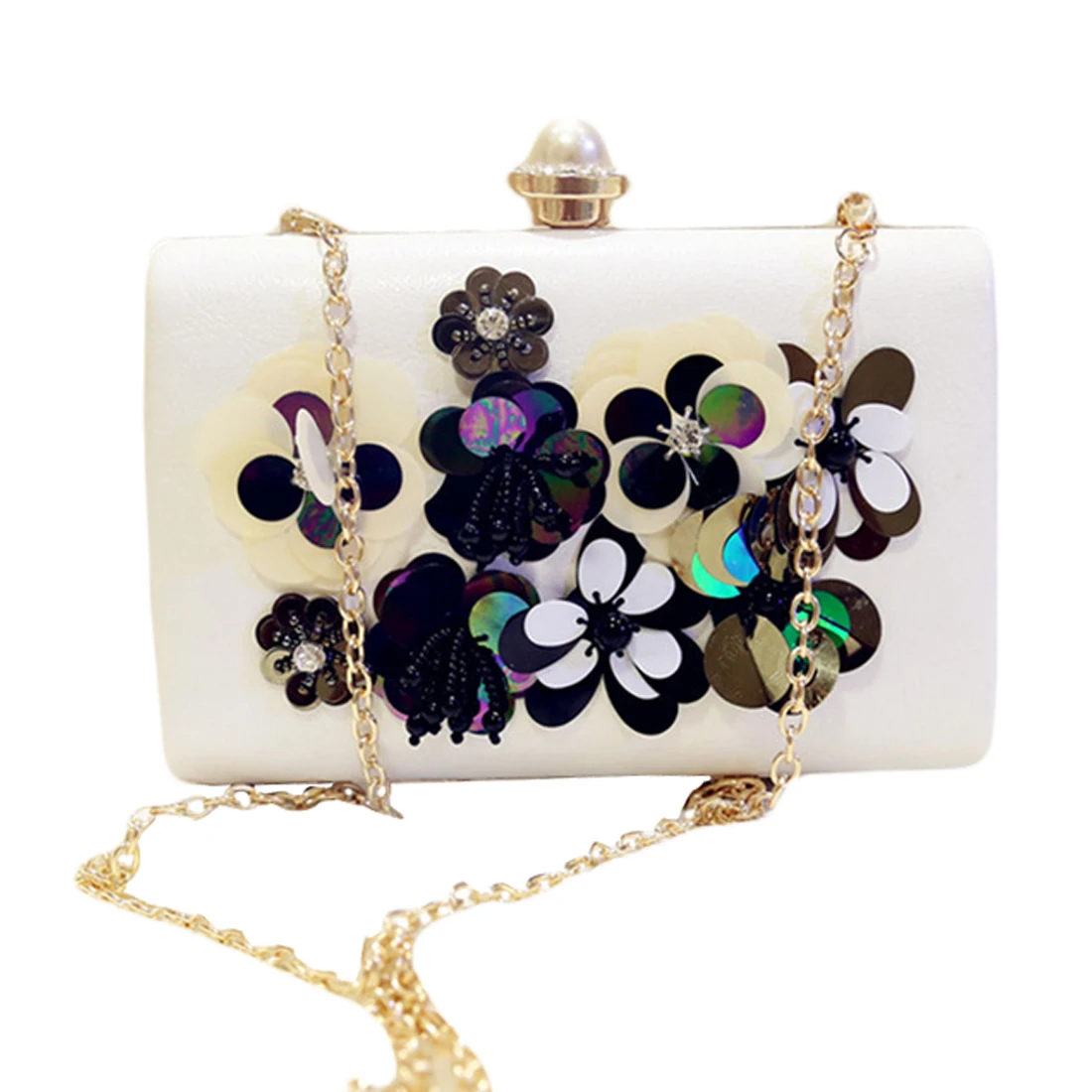 

SFG HOUSE Women Flower Clutch Bag Ladies Evening Bags Female Floral Beaded Wedding Clutches rhinestone sequined women handbags