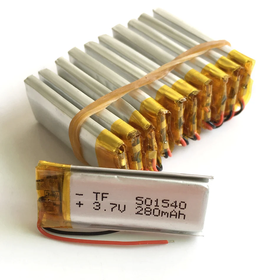 

wholesale 10 pcs 3.7V 280mAh Lithium Polymer Li-Po Rechargeable Battery For Handheld GPS Navigator Mp3 MP4 MP5 bluetooth 501540