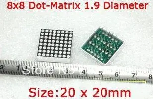 

5pcs 8x8 Dot-Matrix 1.9mm Diameter Red LED Display Module
