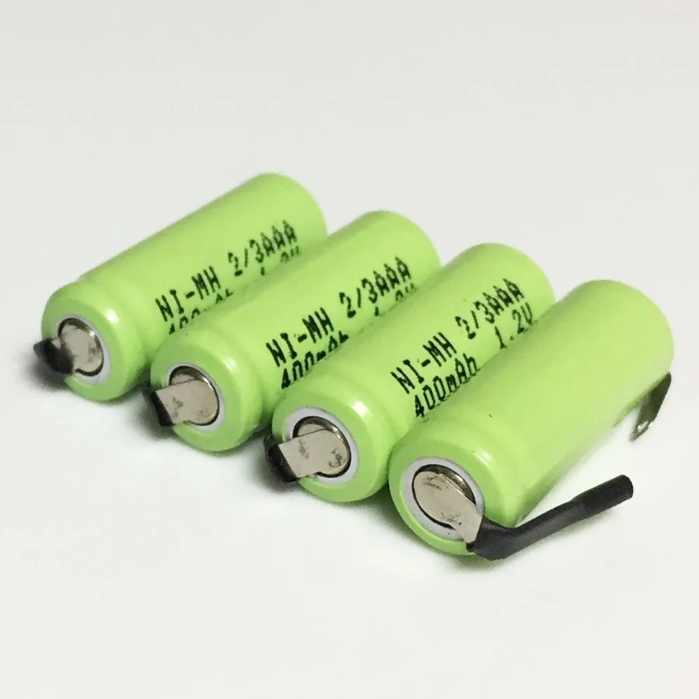 5-10 шт 1,2 V 2/3AAA аккумуляторная батарея 400mah 2/3 AAA Ni-MH сотовый плоский верх для diy электробритва бритвы беспроводной телефон