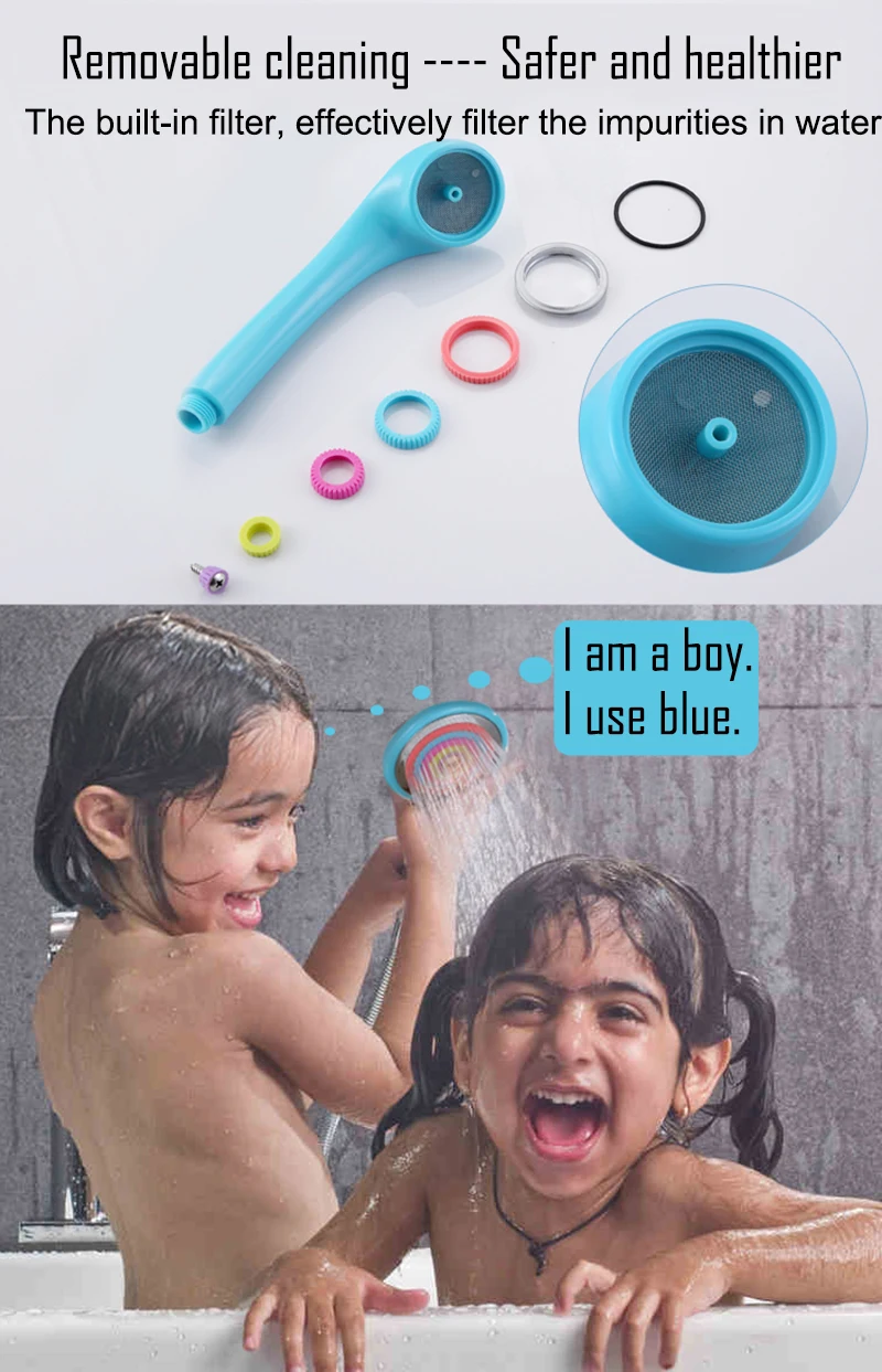 Бакала ABS детская Ванная комната Душ экономия воды высокого давления душевая головка круглая форма ручной душ кран аксессуары