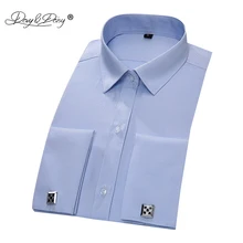 DAVYDAISY, Новое поступление, роскошная мужская рубашка с длинными рукавами и французскими манжетами, однотонные рубашки, нарядные рубашки, мужские официальные рубашки DS206