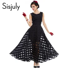 Sisjuly 2017 Maxi Summer Plaid Women Dress New Long Organza day Dress Vestidos De Festa Satin Fashion style black women dresses