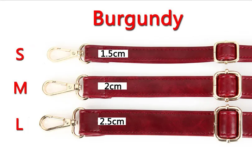 Burgundy 4 металлических цвета! Diy Регулируемая сменная сумка через плечо с ремешком ремень винтажные ремни для сумок из искусственной кожи для кошельков, сумки аксессуары - Цвет: Burgundy