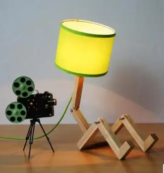 

Modern Loft Wooden Table Lamp Art Creative Designer Study Light Bedroom Bar Light With Led Bulbs Free Shipping