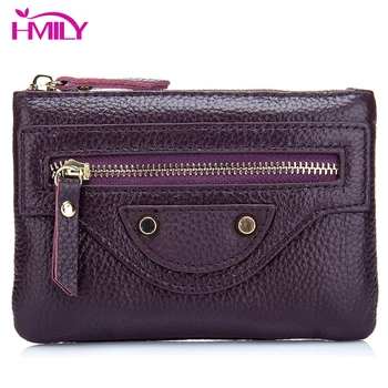 

HMILY Women Coin Pocket Real Genuine Leather Female Wallet Daily Mini Key Holder For Womens Candy Color Ladies Coin Purse
