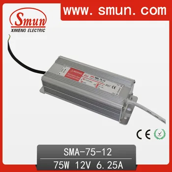 

75W6-12A 6.25A constant current waterproof IP67 LED driver switching power supply for led strip light CE ROHS 1 year warranty