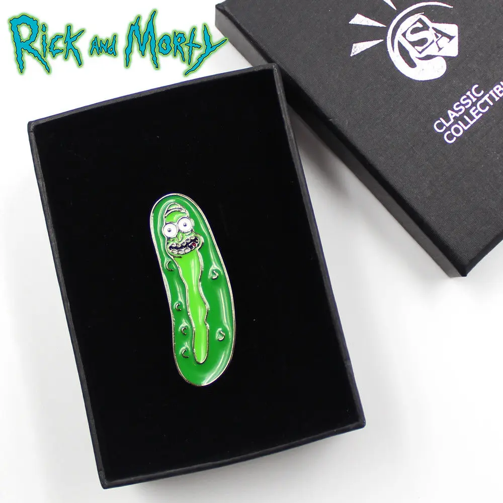

OHCOMICS Rick and Mori Anime Metal Badge Button Brooch Pin Pickle Rick Chest Pin+Souvenir Box Costume Accessory Ornament Decor
