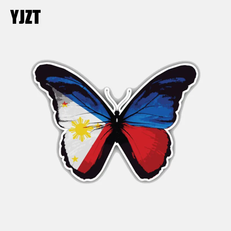 

YJZT 9.8CM*7CM Funny Philippines Butterfly Flag Motorcycle Body Accessories Decal Car Sticker 6-3008