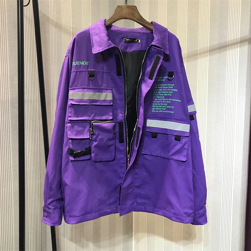 Весенняя винтажная Мужская Куртка карго фиолетового цвета, куртка унисекс, уличная Мужская куртка и пальто Modis, мужская куртка в стиле хип-хоп, верхняя одежда