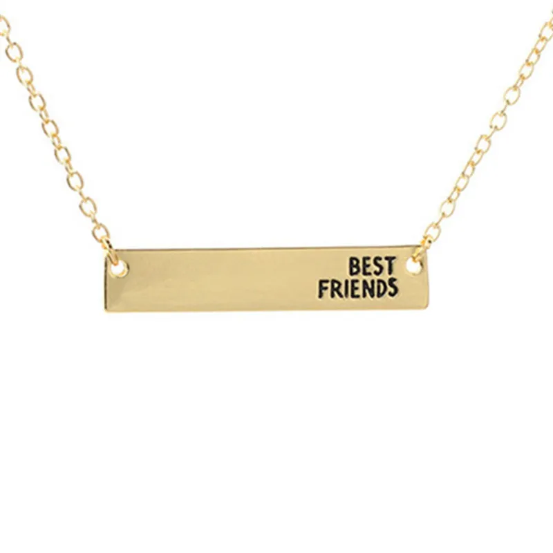 

Friendship Necklace Women Girls Jewelry Engrave BestFriend Bar Pendant Friendship Gift Best Friend Necklace Femme Collier