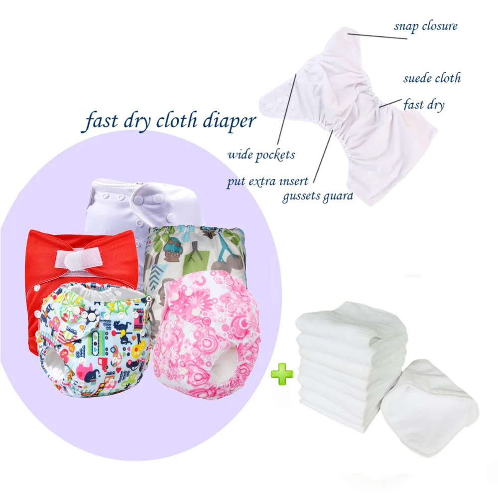 best rated cloth diapers baby nappies Pul fabric suede nappy store(5 sets)in Baby Nappies from