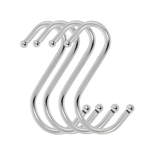 

FJS! 4Pcs Scarf Apparel Punch Cup Bowl S Shaped Metal Hooks Hangers