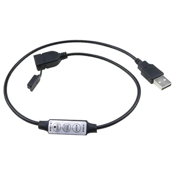 

DC5V 12V 24V LED Controller 3 Keys Mini RGB Strip Light Controller with USB Male and Female 3528 5050 RGB LED Strip Dimmer JQ
