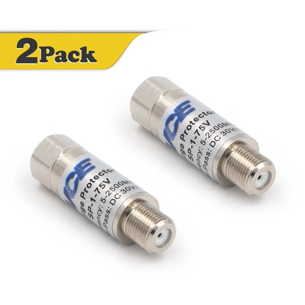 Coaxial Surge Protector Cable TV In Line 5 2500MHz frequency voltage