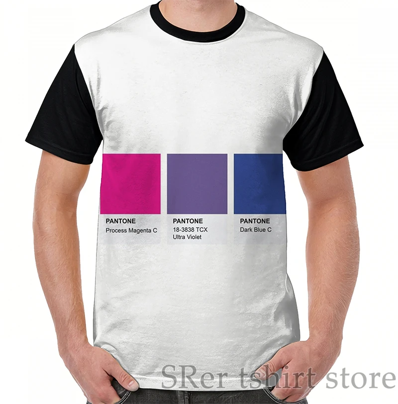 

Funny print men t shirt women Tops tee LGBT COLOR PANTONE PALLETE BISEXUAL COMMUNITY DESIGN Graphic T-Shirt O-neck tshirts