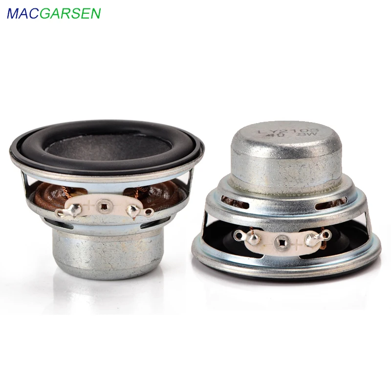 

MACGARSEN 2pcs 45mm Repair Portable Speaker Unit 4 ohm 8W USB Musical Speakers for PC 1.75 Inch 18 Core Round Rubber Loudspeaker