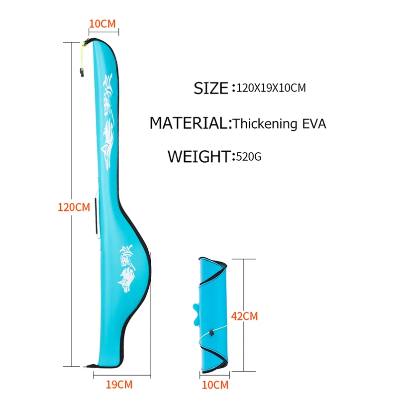 Утолщенный Материал EVA, 1,2 м, Портативная сумка для удочки, складная сумка для хранения рыболовных удочек, чехол, водонепроницаемая рыболовная посылка