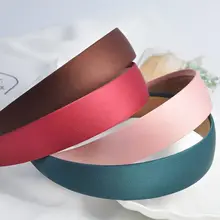 Multi colores coreano minimalista diadema mujeres niñas imitación gamuza paño envuelto estiramiento pelo aro ancho liso Color sólido tocado(China)