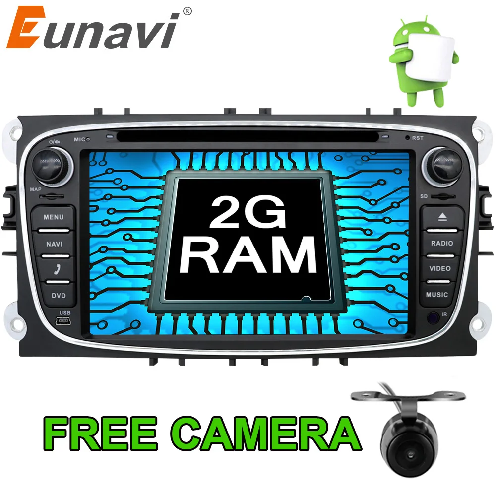Eunavi Android 7.1 Quad Core 2 Din Car DVD Player GPS For FORD Mondeo S MAX  Connect FOCUS 2 2008 2009 2010 2011 Radio in dash-in Car Multimedia Player  from ...