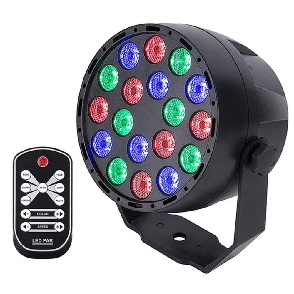 

18W High Power LED Par Lights RGB Stage Lights 7 Modes DMX Controlled Sound Activated Stage Effect Lighting for Party DJ