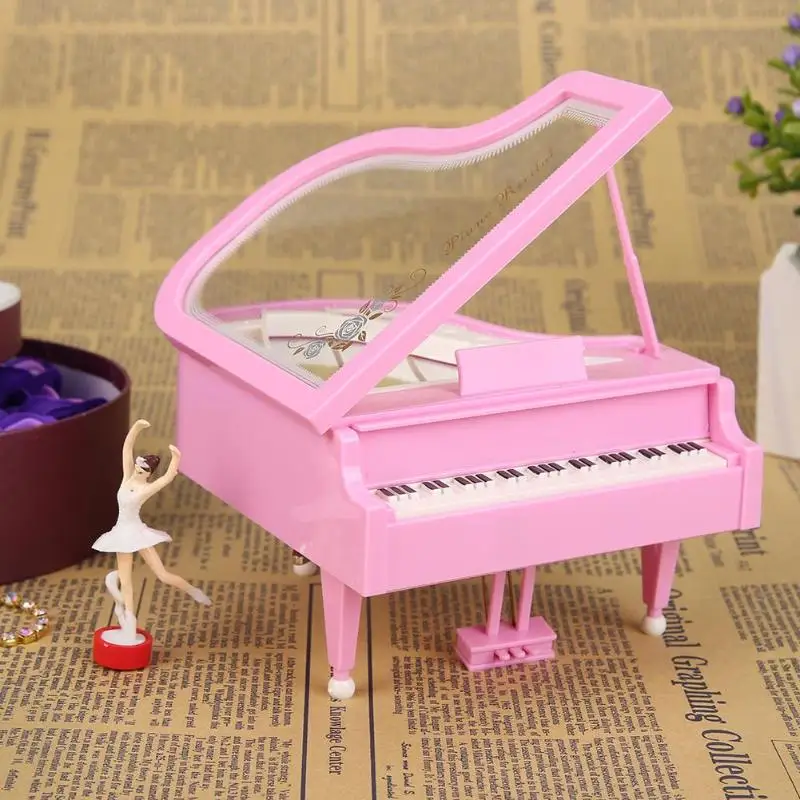 Classic Piano Model Dancing Ballerina Music Box Hand Crank Musical Boxes Birthday box Gift Home boite cadeau Decoration muziekdo