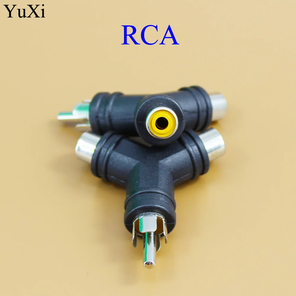 YuXi RCA Y сплиттер AV Аудио Видео разъем преобразователь 1 штекер на 2 гнезда комплект