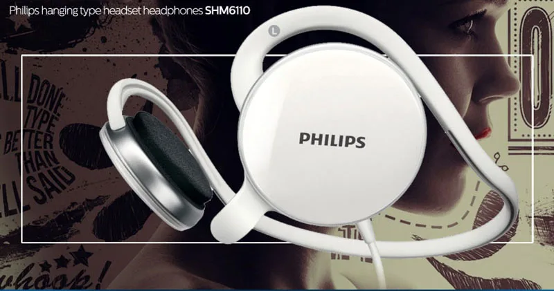 Philips SHM6110U проводное управление гарнитура с 3,5 мм разъем микрофон бас наушники для музыки телефон официальный тест