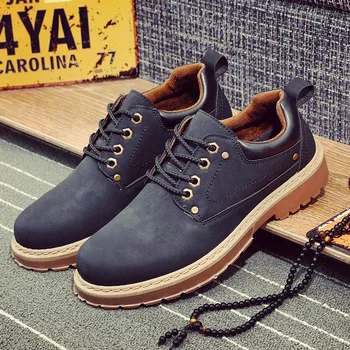 

Spring Autumn New Cool Fashion Shoes Mens Lace Up Work Boots Men Yellow Brown Working Boots Male Hard-Wearing Ankle Boot for Men