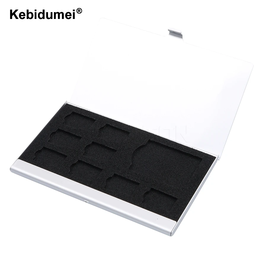 

Kebidumei Aluminum 1SD+ 8TF Micro SD Cards Pin Storage Box Case Holder Memory Card Storage Cases