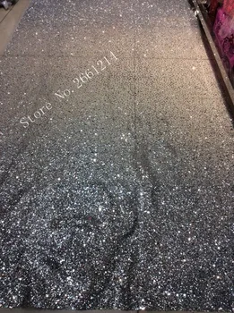 

fashion design Top selling french net fabric BZL-122259 with glued glitter shinny sequins lace fabric