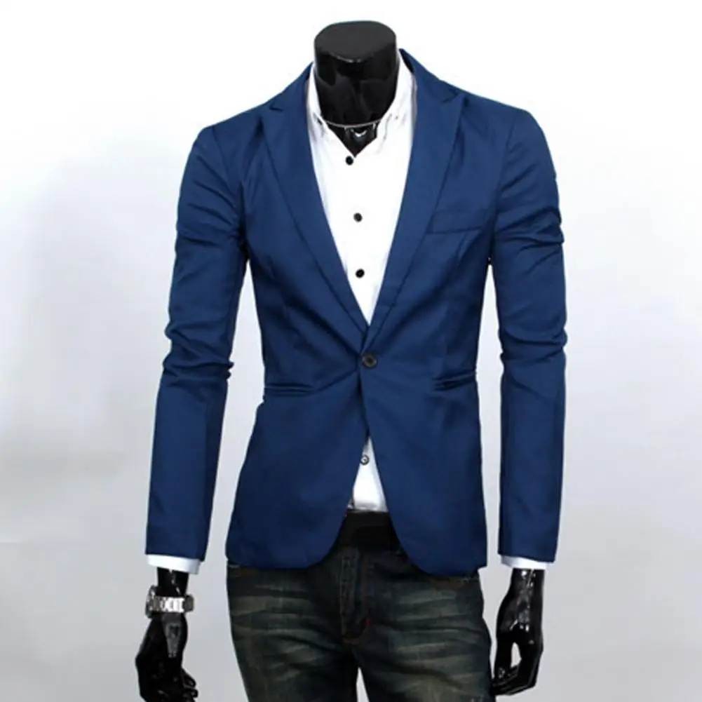 

2019 Fashion Men Slim Fit Solic Color Casual Suit Blazer Coat Jacket Outwear Top