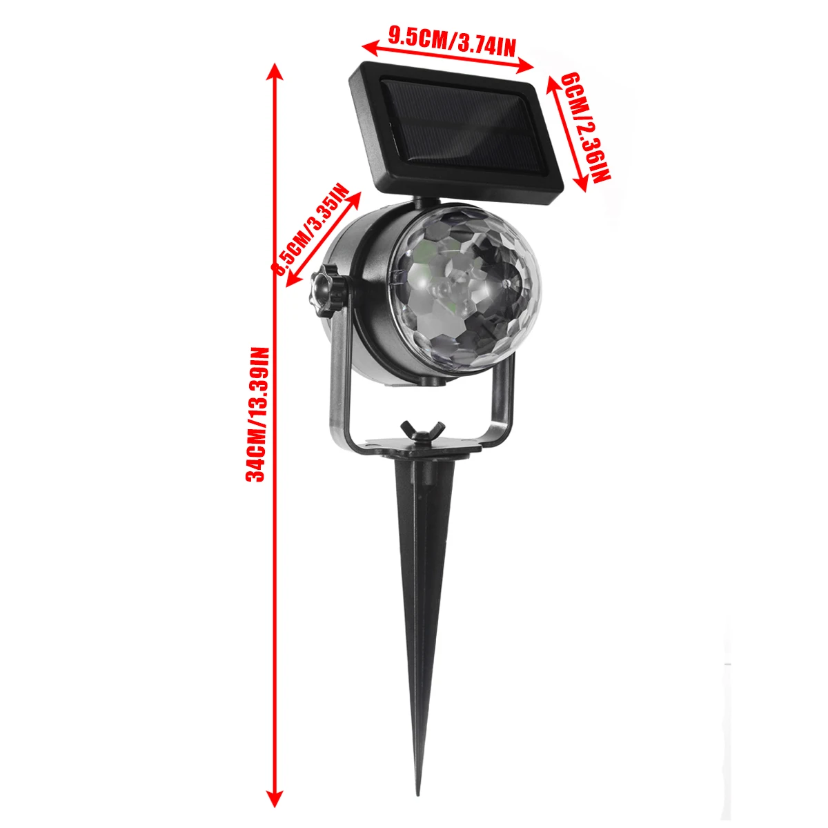 Solar Power LED Projector Light Rotary Spotlight Moving Lamp Outdoor Garden Yard Lawn Lamp Path Landscape Lighting Decoration
