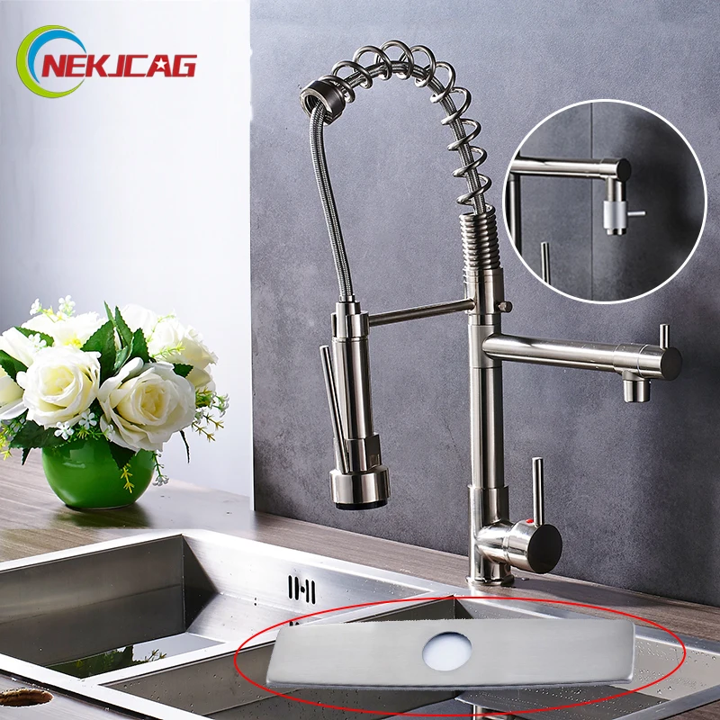 

New Arrival Nickel Brushed Kitchen Mixer Cold and Hot Tap Single Handle Sprayer Faucet Sink Tap