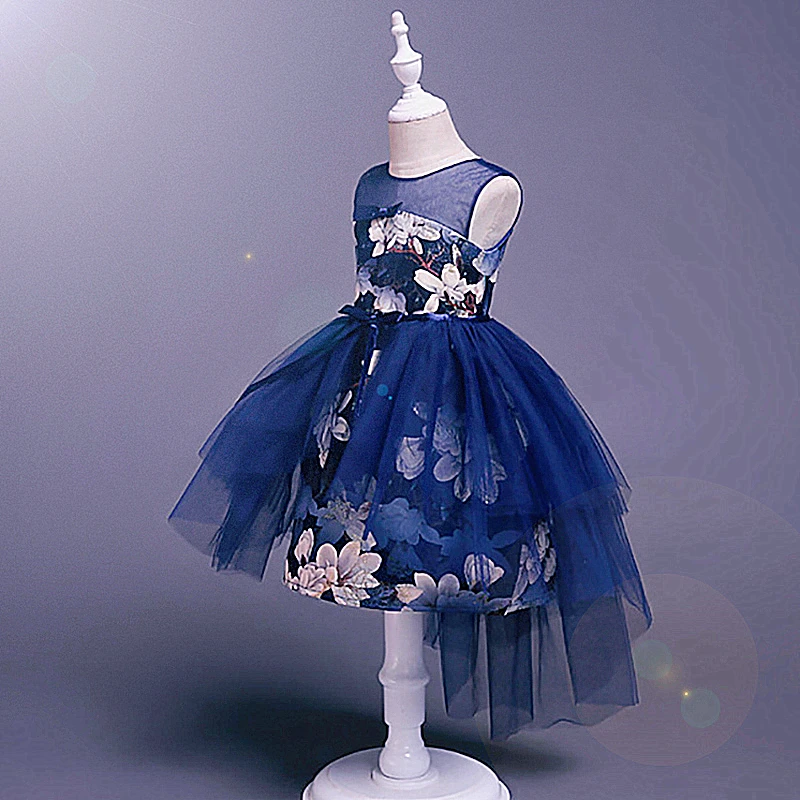 

Girls Dress + Skirt Summer 2019 Sleeveless Flower Print Blue Red Party Princess Dresses with Skirt Two Pieces Set 3 - 12 Y 3A1F