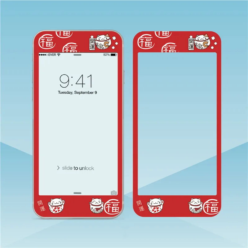 Полное покрытие Lucky Cat закаленное стекло для iPhone 6 6s 6plus 3D мягкая защита экрана 7 8 plus