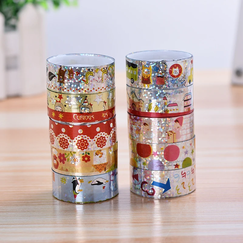

glitter washi tape set kawaii christmas papeleria masking tapes japanese decorative scotch gift fita adesiva washitape bant