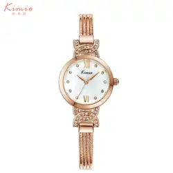 KIMIO эксклюзивный бренд Брендовое платье часы женщин из нержавеющей стали аналоговый quatz-часы модные повседневная женская обувь наручные