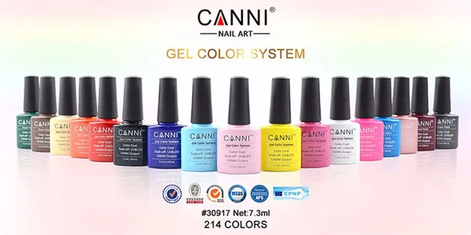 CANNI UV лак для ногтей 145-168 Блестящий УФ-гель для ногтей лак светодиодный впитывающий клей для нейл-арта УФ-гель лак 238 цветов CN03