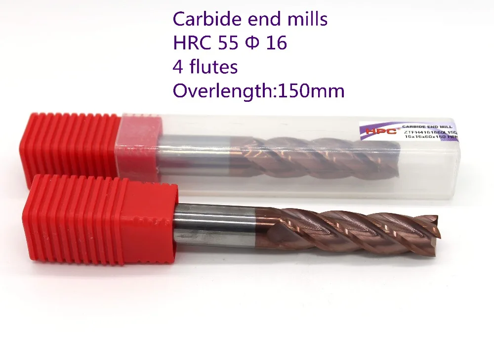 

16*16*60*150 of 4 flutes flat end mills carbide end milling tungsten knife CNC machine tools mill cutter