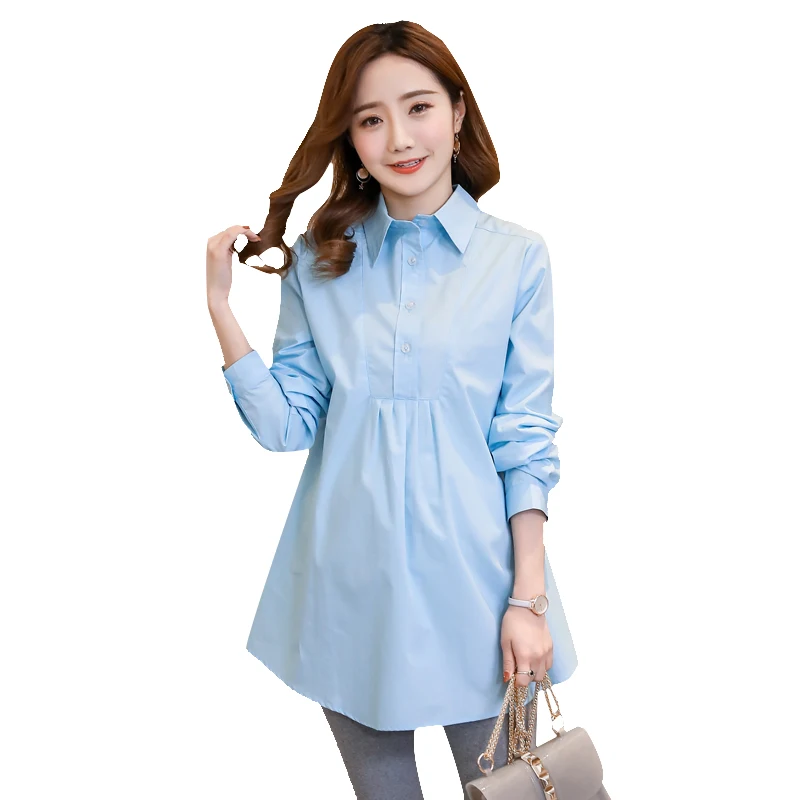 Blusas de Maternidade Camisas da Cintura Roupas para Grávidas Trabalho Formal Linha Laços Soltos Primavera Outono Gravidez Topos 1801 ol Uma