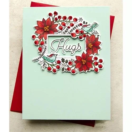 

Hug&Flower Metal Cutting Dies&Transparent Stamps For DIY Scrapbooking Album Paper Birthday/Greeting Card Decorative Craft