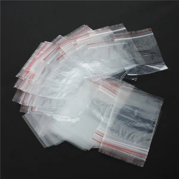 100Pcs 5x7cm Ziplock Jewelry Candy Plastic Bag Reclosable Self Adhesive