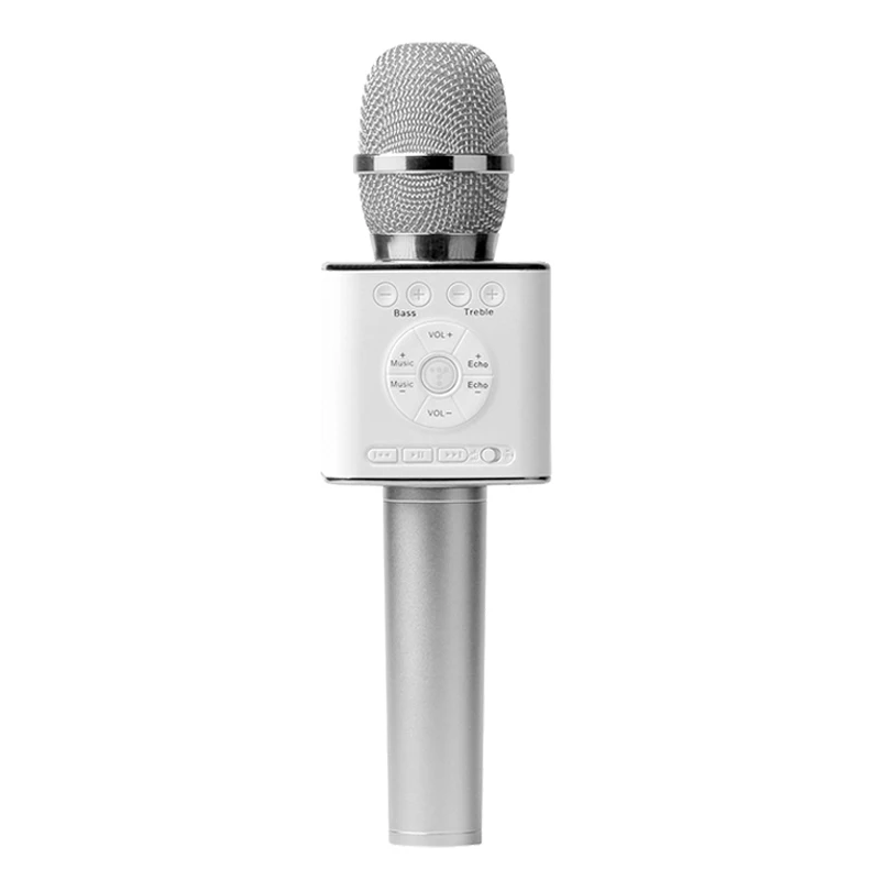 TOSING 04 Ручной Bluetooth беспроводной микрофон караоке телефон плеер микрофон динамик Запись музыки KTV микрофон - Цвет: Серебристый