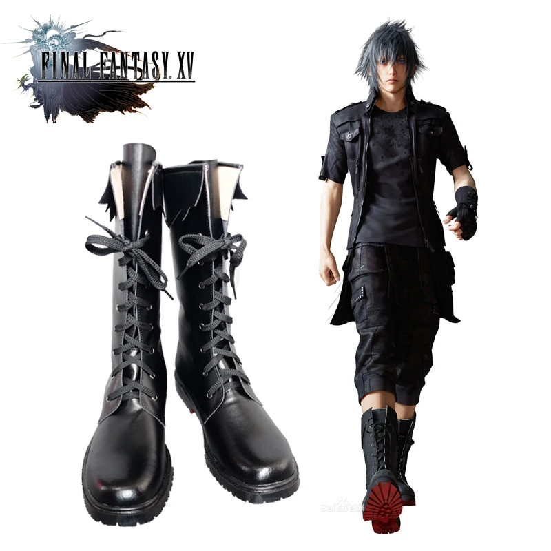 Новинка Final Fantasy 15 The King Noctis Обувь для косплея из искусственной кожи Черные ботинки