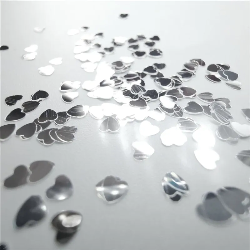 3mm Heart silver Сверкающие серебряные блестки ультратонкие блестки 1-8 мм ПЭТ блестка для дизайна ногтей Декор боди-арт живопись украшения для ногтей своими руками 8 г - Цвет: 3mm Heart silver