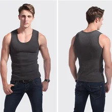 Открытый Спорт 3 предмета в комплекте мужская хлопковая Термальность нижнее белье Утепленная Одежда Набор v-образным вырезом шею жилет